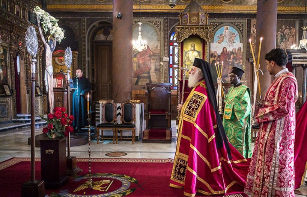 البابا والبطريرك ثيودروس الإسكندري يحتفل بعيد السجود للصليب