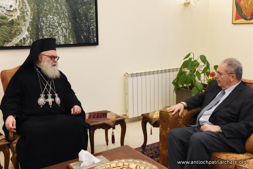 Patriarch John X receives Deputy Prime Minister Dr. Tarek Mitri