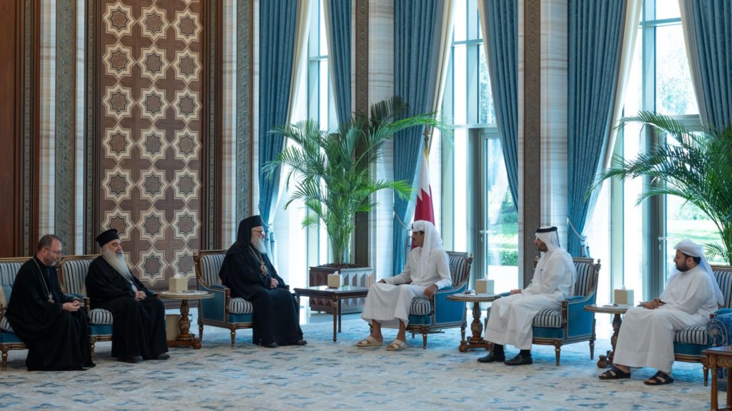 Emir of Qatar Sheikh Tamim bin Hamad Al Thani Receives Patriarch John X