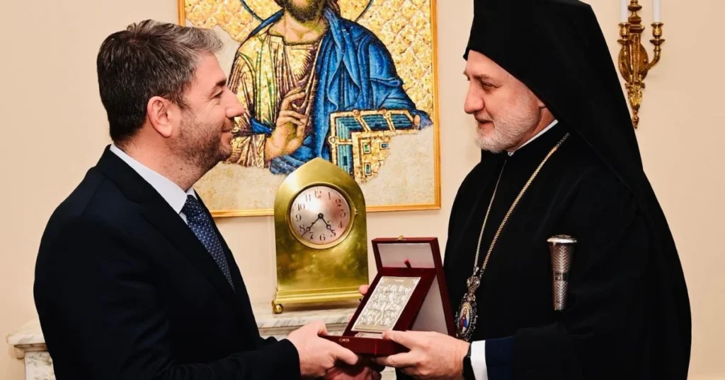 Leader of Greek Opposition Party (PASOK) Nikos Androulakis Visits Archdiocese