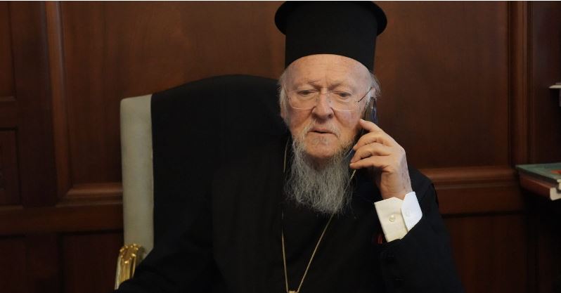 Ecumenical Patriarch Bartholomew speaks via telephone with President Zelenskyy of Ukraine