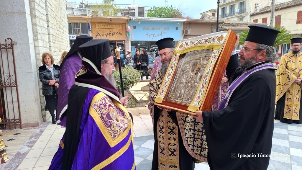 Υποδοχή Ιεράς Εικόνας Παναγίας Αρεθιώτισσας στην Ι. Π. Μεσολογγίου