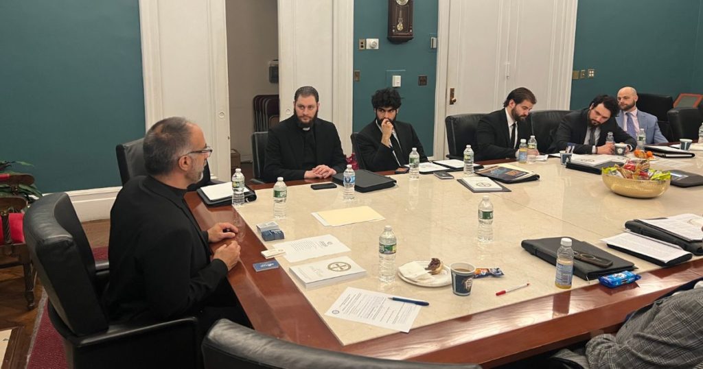 Fr. Peter Spiro Meets with Senior Seminarians at Archdiocese Headquarters to Address Human Trafficking