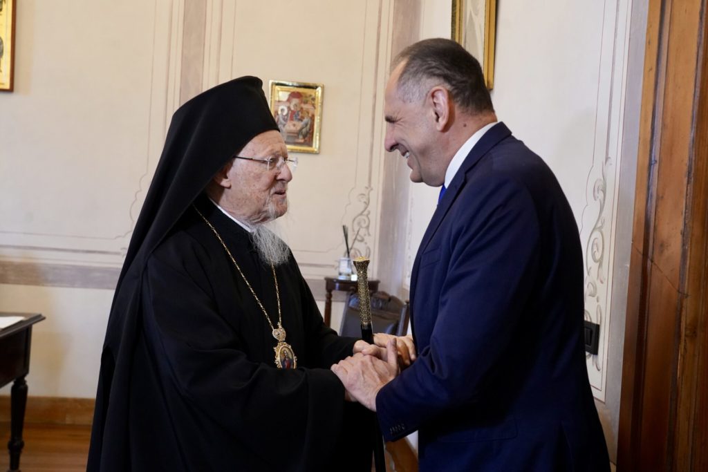 Συνάντηση Οικουμενικού Πατριάρχη με τον Υπουργό Εξωτερικών Γιώργο Γεραπετρίτη στο Φανάρι