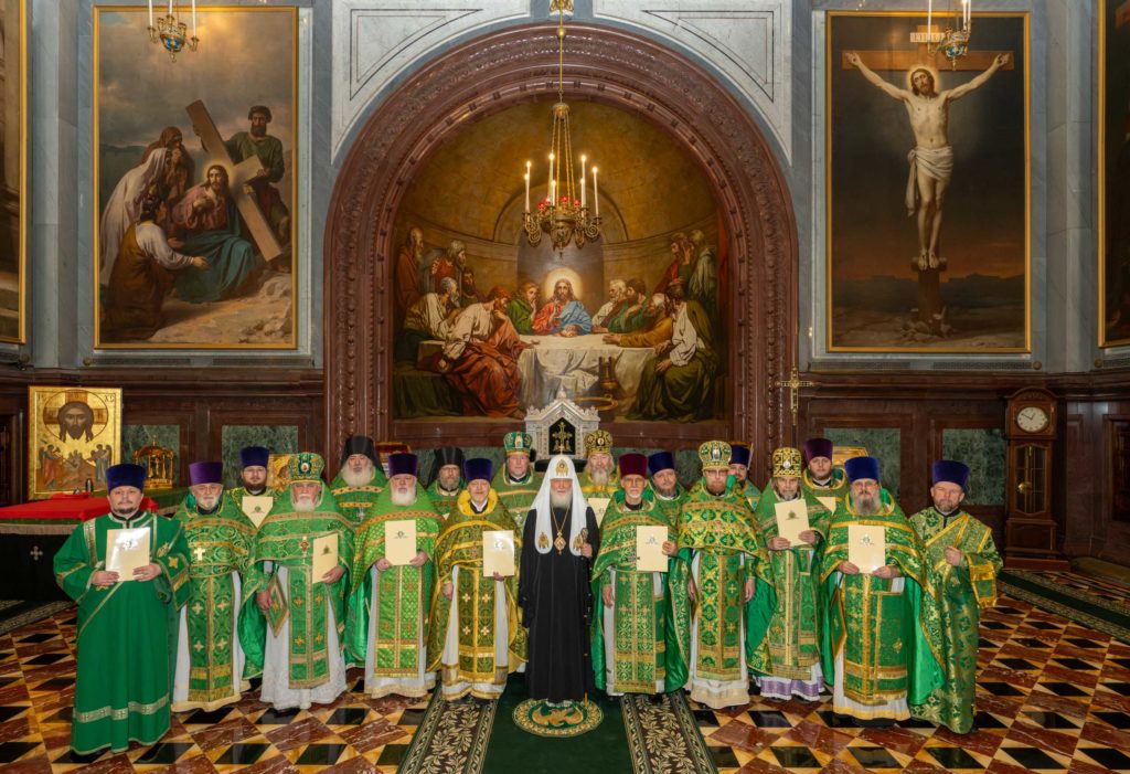 В праздник Входа Господня в Иерусалим Предстоятель Русской Церкви совершил Литургию в Храме Христа Спасителя и возглавил хиротонию архимандрита Илариона (Карандеева) во епископа Феодосийского и Керченского