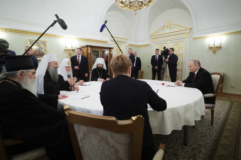 Состоялась встреча Президента России В.В. Путина с Патриархом Московским и всея Руси Кириллом и Патриархом Сербским Порфирием (обновлено)