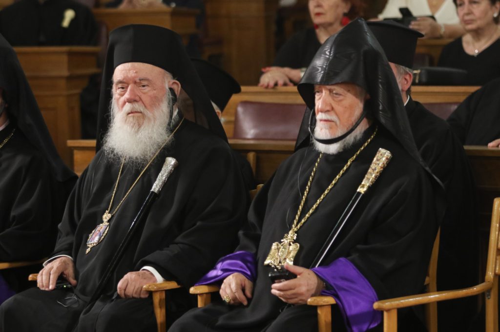 Ο Αρχιεπίσκοπος Ιερώνυμος στην παρουσίαση του βιβλίου του Καθολικού Αράμ Α’ με τίτλο: “Η Αρμενική Εκκλησία”