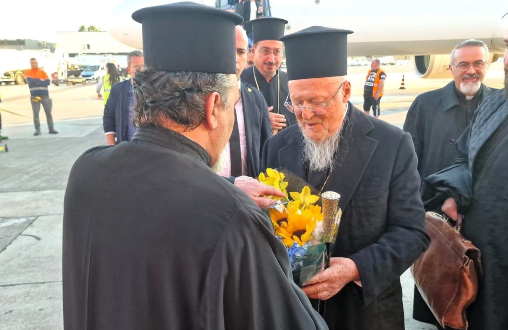 Ecumenical Patriarch Bartholomew arrives in Italy