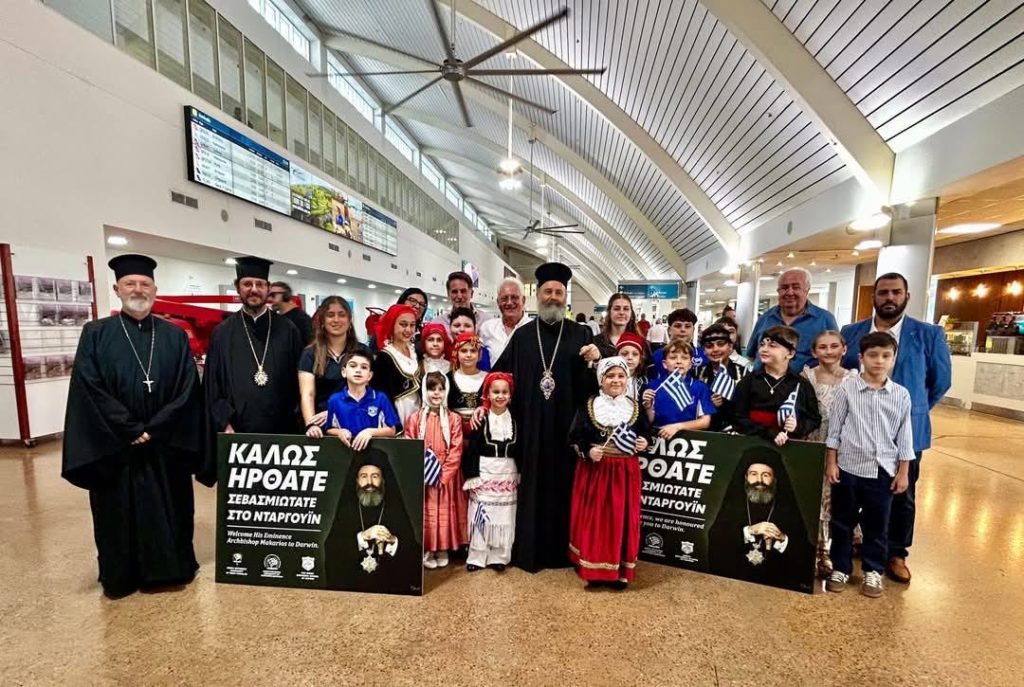 Άφιξη του Αρχιεπισκόπου Αυστραλίας Μακαρίου στο Ντάργουιν