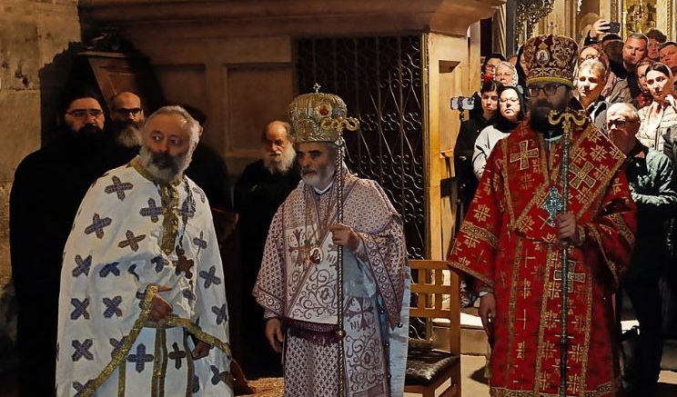 Епископ Тартуский Даниил совершил Литургию на Гробе Господнем