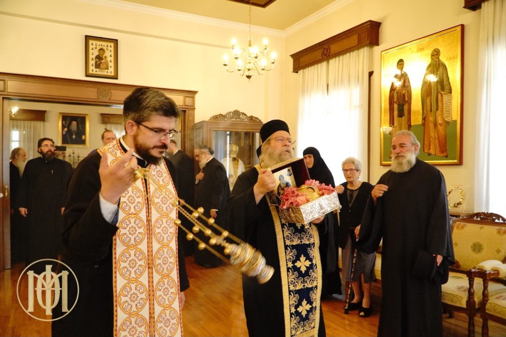 Η Τιμία Κάρα του Οσίου Δαυίδ του Γέροντος στα γραφεία της Μητροπόλεως Θεσσαλονίκης