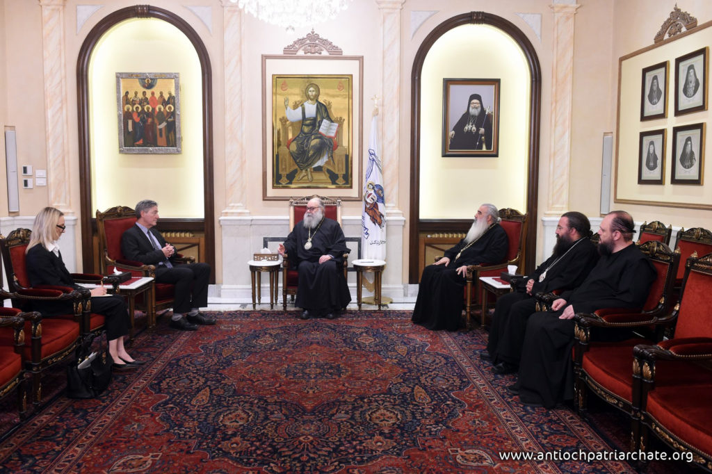 البطريرك يوحنا العاشر يتلقى تعازي بعثة الاتحاد الاوروبي في سوريا