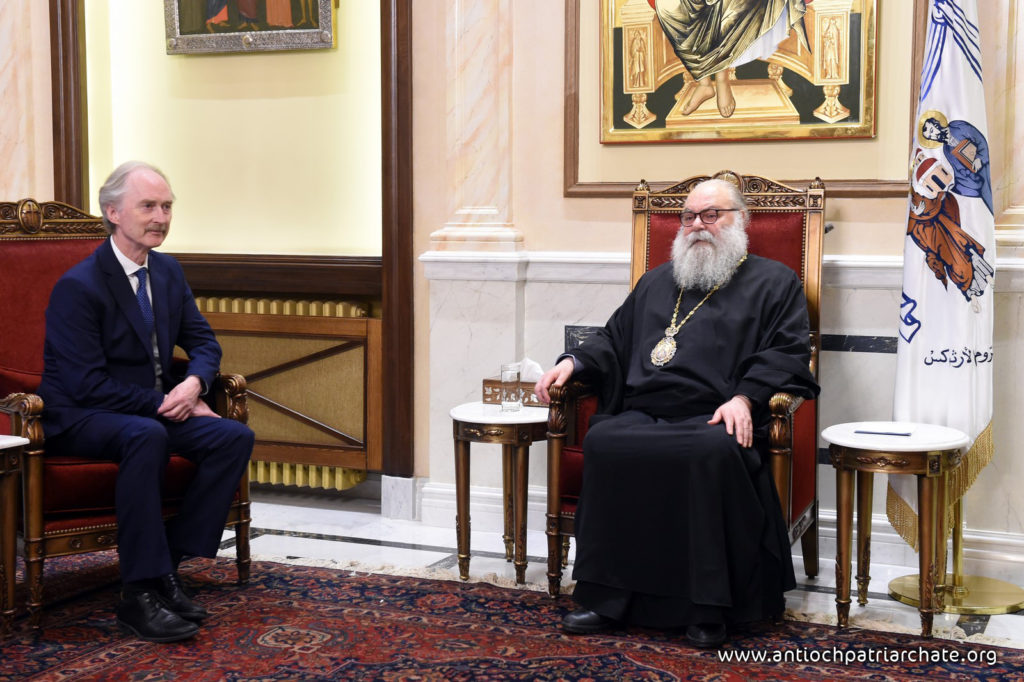 Ο Πατριάρχης Αντιοχείας υποδεχθηκε τον Ειδικό Απεσταλμένο του Γενικού Γραμματέα των Ηνωμένων Εθνών στη Συρία