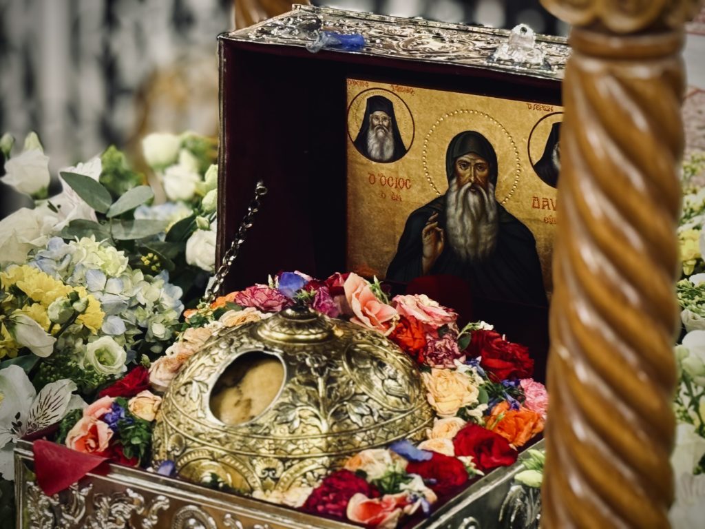 Υποδοχή της Τιμίας Κάρας του Οσίου Δαυίδ στον Ι.Ν. Μεταμορφώσεως Του Σωτήρος Κραθίου Ακράτας