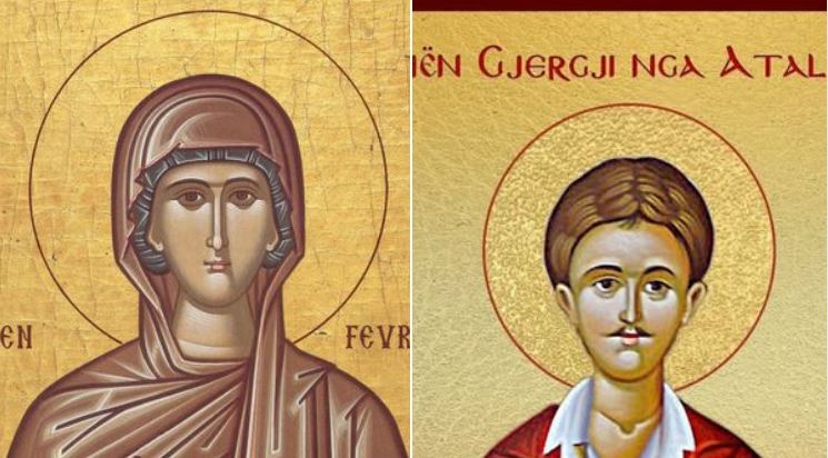 Oshënaret dëshmore Fevronia, Livia. Dëshmorët Orenti, Firmi. Oshënar Dionisi në Athos. Dëshmor Gjergji nga Atalia