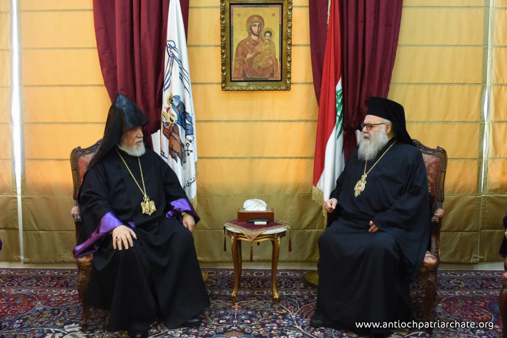 Ο Πατριάρχης Αντιοχείας υποδέχθηκε τον Καθολικό Πατριάρχη του Μεγάλου Οίκου της Κιλικίας Αράμ Α’