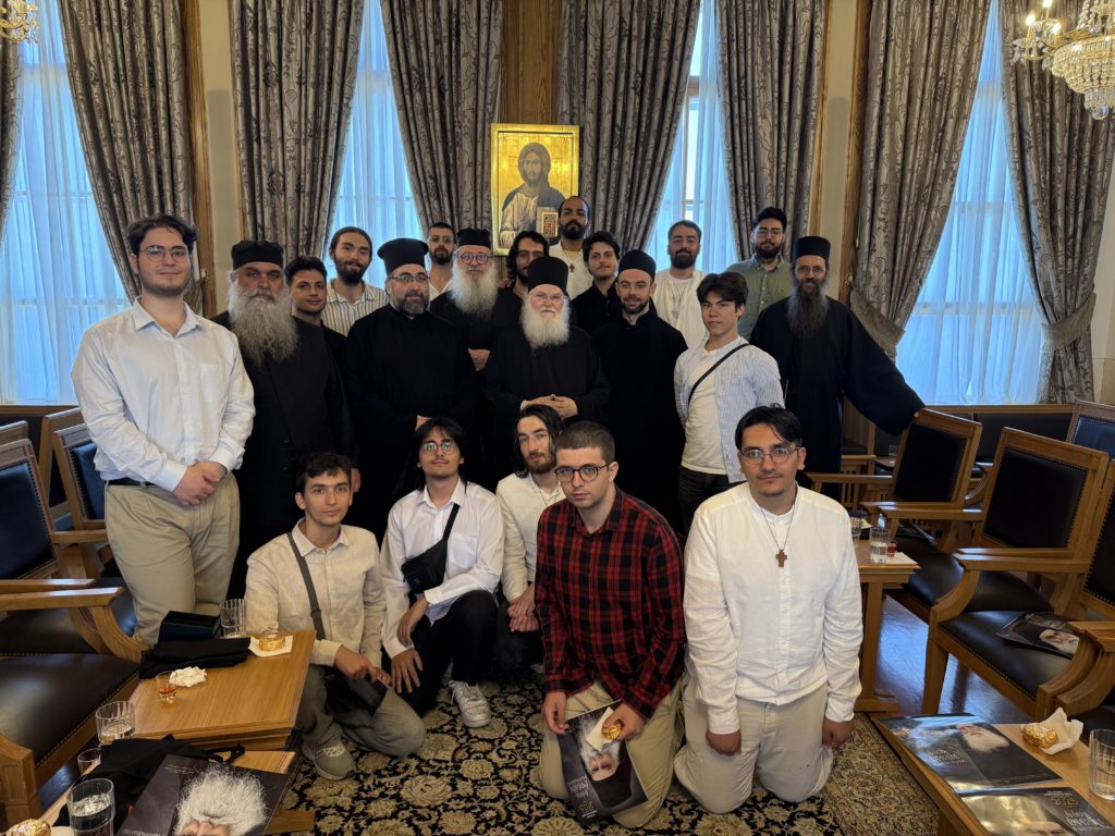 Pilgrims from the Vatopedi Metochion of Saint Andrew in Galata visit Mount Athos