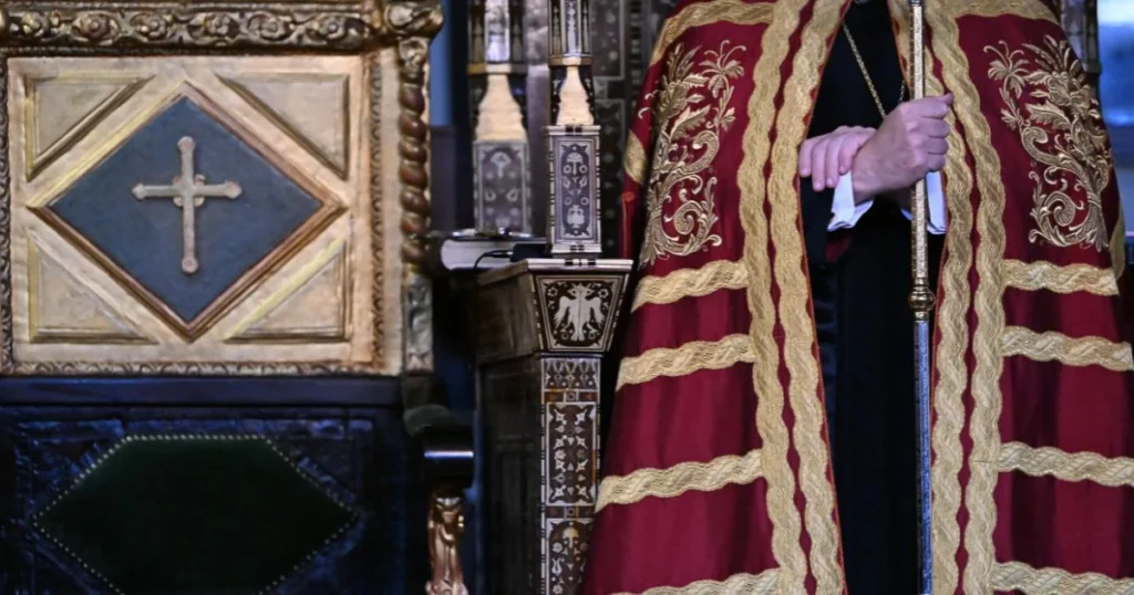 Archbishop Elpidophoros presides from the Patriarchal throne