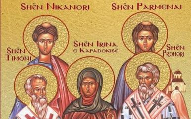 Apostujt e dhjakonët Prohori, Nikanori, Timoni, Parmenai nga të 70 -t. Dëshmor Juliani i Dalmacisë