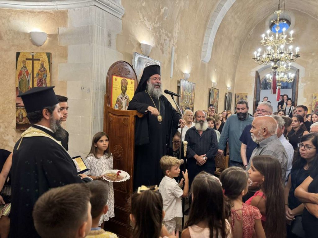 Ο Μητροπολίτης Ρεθύμνης στον Ιερό Ναό Κοιμήσεως της Θεοτόκου Κυριάννας