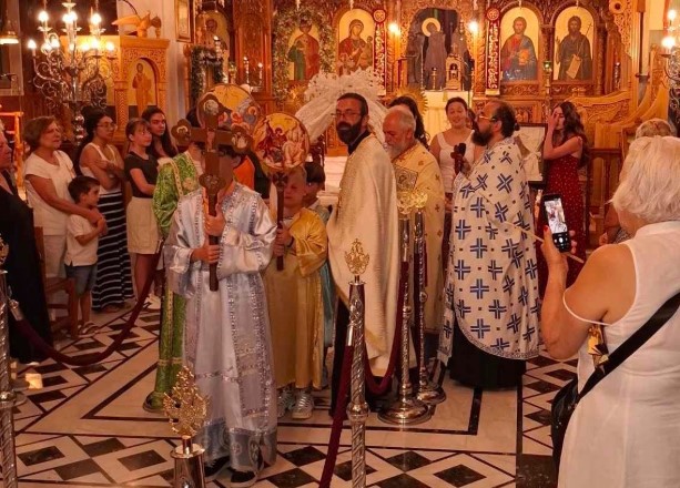 Πανηγυρικός Εσπερινός Αποδόσεως της Κοιμήσεως της Θεοτόκου στα Λουτρά Αιδηψού