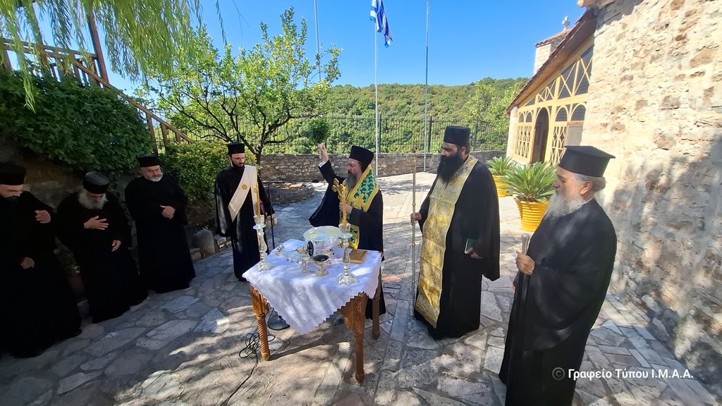 Αγιασμός για την έναρξη των εργασιών αποκατάστασης Ι.Μ. Εισοδίων της Θεοτόκου Μυρτιάς Τριχωνίδος