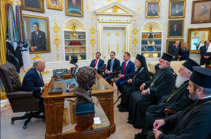 ‎لقاء البطريرك المسكوني مع الرئيس الأمريكي دونالد ترامب