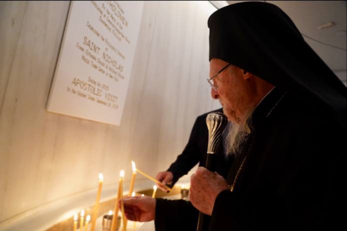 ‎زيارة البطريرك المسكوني الى كنيسة ألقديس نيقولاوس والمزار الوطني