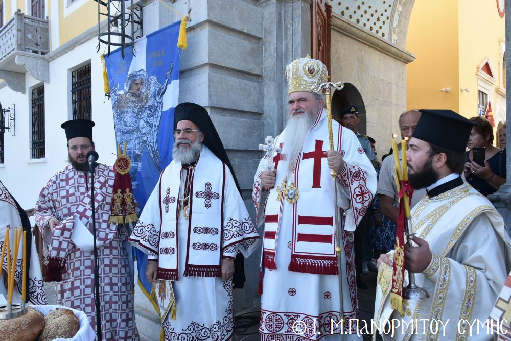 Ο Νέας Κρήνης και Καλαμαριάς Ιουστίνος στην πανήγυρη του εν Χώναις θαύματος στον Πανορμίτη Σύμης