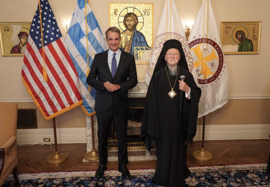 Συνάντηση Οικουμενικού Πατριάρχη – Κυριάκου Μητσοτάκη στη Νέα Υόρκη