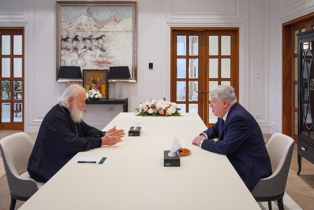 Святейший Патриарх Кирилл встретился с послом России в Казахстане А.Н. Бородавкиным