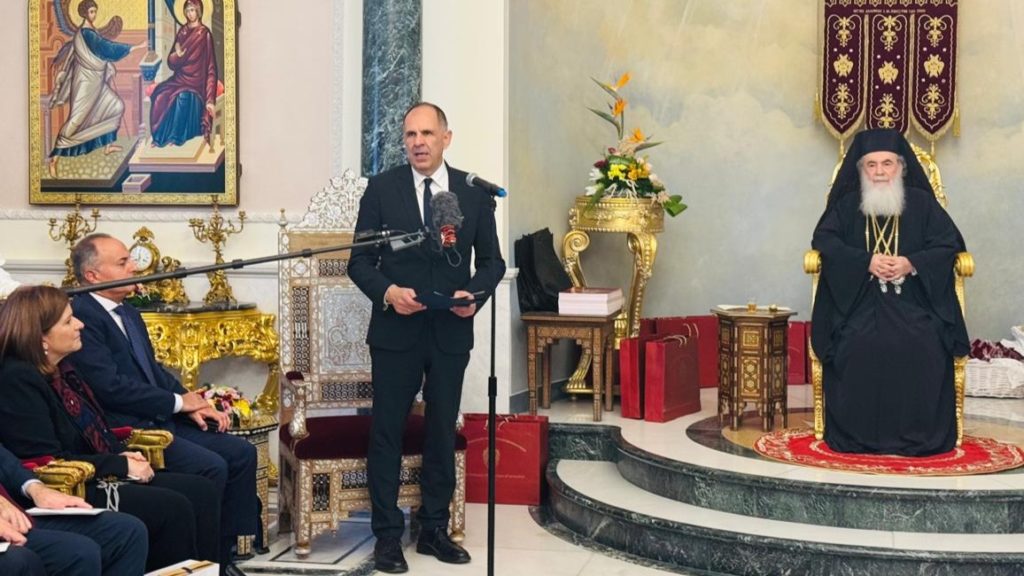 Χαιρετισμός Υπουργού Εξωτερικών μετά τη χειροτονία του Αρχιεπισκόπου Σινά