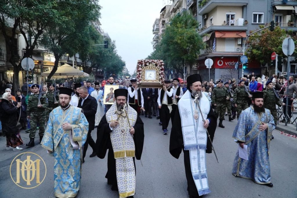 Thessaloniki: Reception of the holy icon of Panagia Faneromeni “Vathyrryakos”