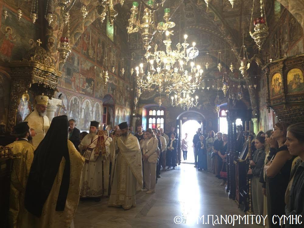 Ο Μητροπολίτης Χρυσόστομος στην Ιερά Μονή Πανορμίτου Σύμης