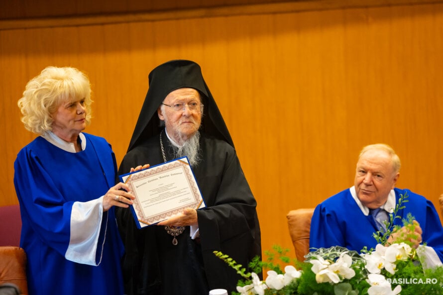 Ecumenical Patriarch Bartholomew awarded Honorary Doctorate by Dimitrie Cantemir Christian University in Bucharest