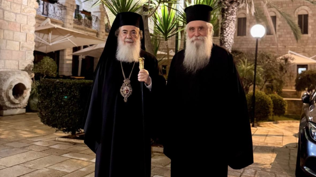 Κατ’ ιδίαν συνάντηση Πατριάρχη Ιεροσολύμων με τον εψηφισμένο Αρχιεπίσκοπο Σινά Συμεών