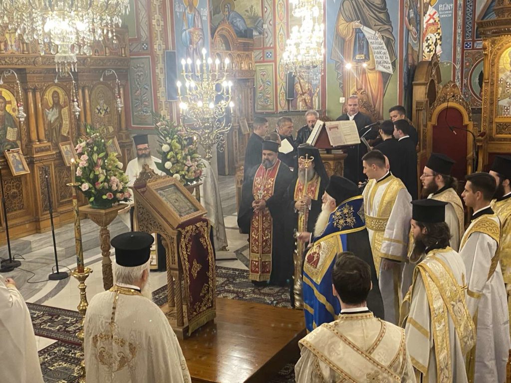 Υποδοχή Παναγίας Τρικεριώτισσας στον Μητροπολιτικό Ναό του Βόλου