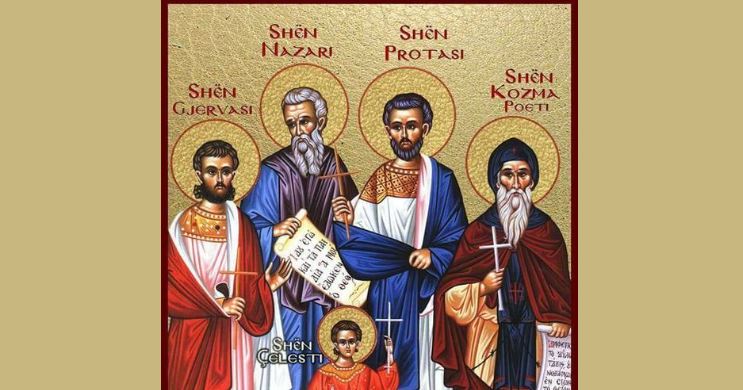 Dëshmorët Nazari, Gjervasi, Protasi, Kelsi. Kozmai i Majumasë, himnograf