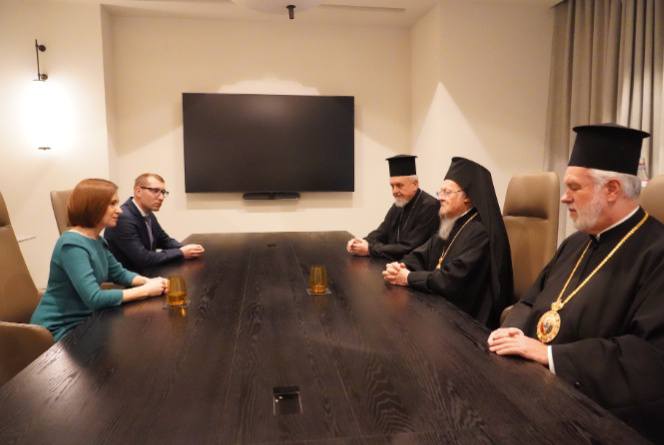 ‎لقاء البطريرك المسكوني مع رئيسة مولدافيا في رومانيا