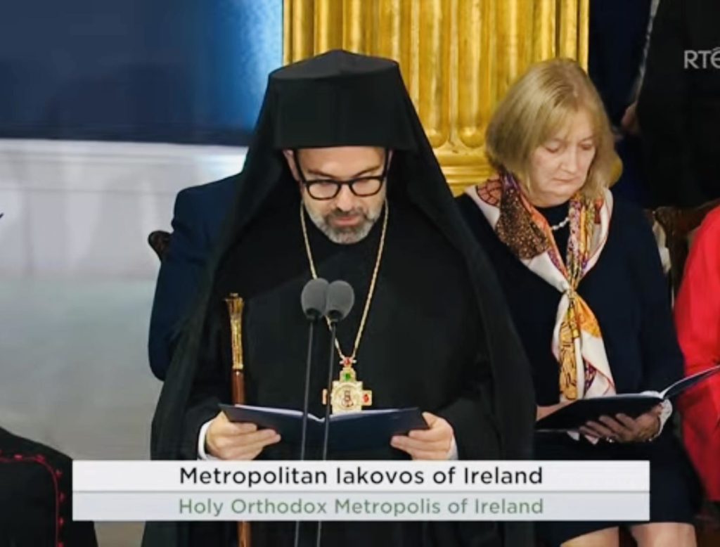 Ο Μητροπολίτης Ιρλανδίας στην ορκωμοσία της νέας Προέδρου της χώρας
