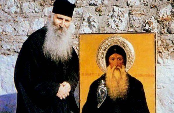 Η υποδοχή του Οσίου Δαυίδ του Γέροντα στον Όσιο Ιάκωβο (Τσαλίκη)