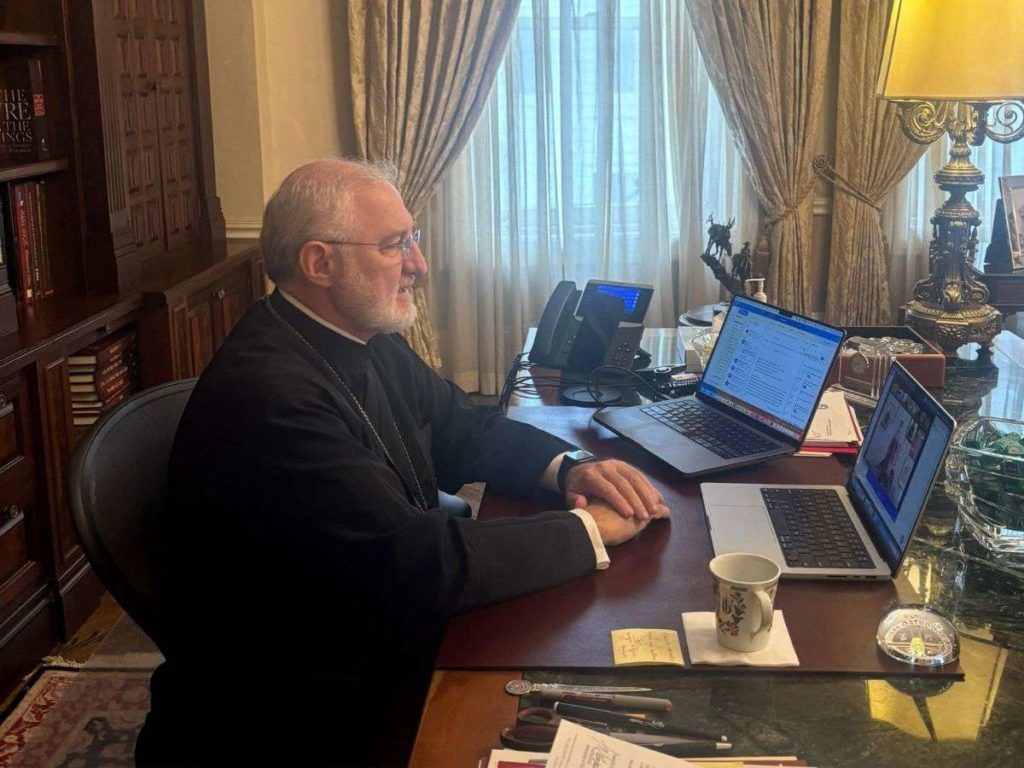 Abp. Elpidophoros attends doctoral defense of V. Rev. Arch. Kaisarios Chronis