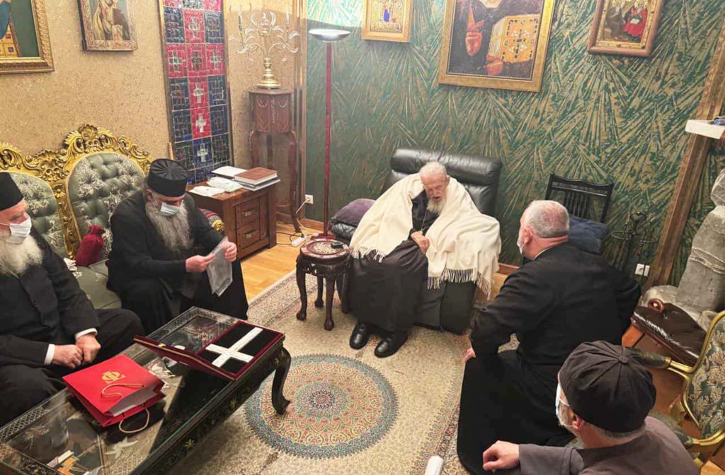 წმინდა მიწიდან დაბრუნებული დელეგაცია პატრიარქს შეხვდა