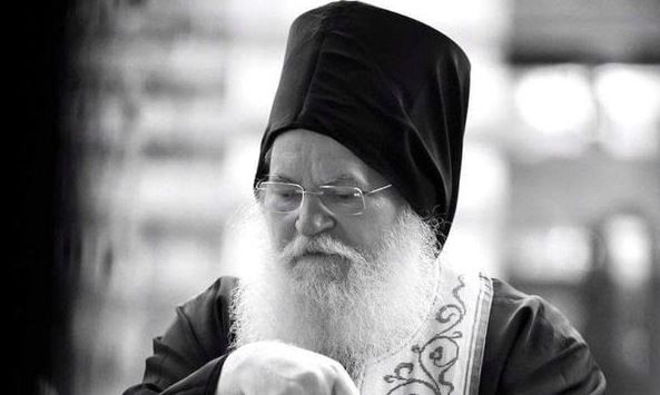 Elder Ephraim engages in a discussion with Elder Maximos, Hegumen of the Monastery of St. Dionysios, Mount Olympus