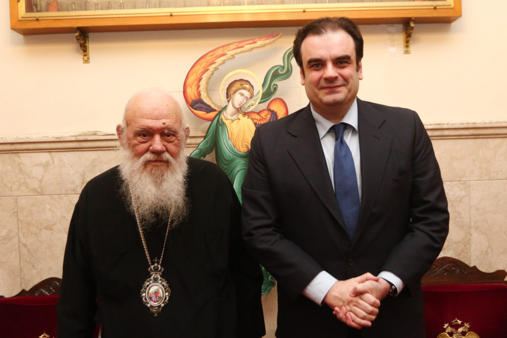 Συνάντηση Αρχιεπισκόπου Ιερωνύμου με τον Κυριάκο Πιερρακάκη
