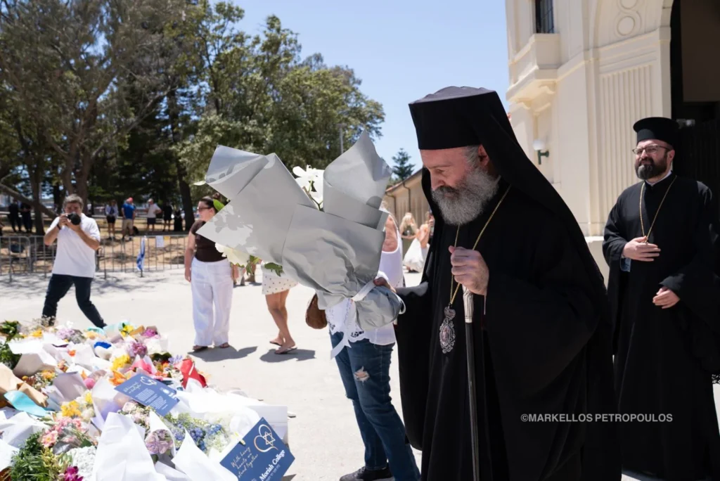 The Archbishop of Australia visits the site of the deadly terrorist attack of 14 December