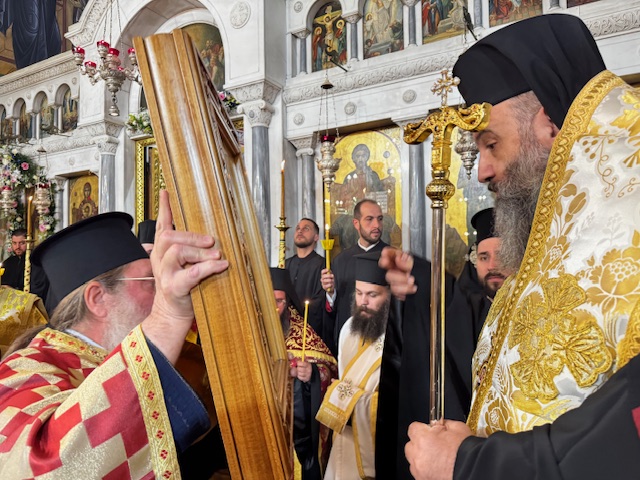 Ο Επίσκοπος Σκιάθου στον πανηγυρίζοντα Ιερό Ναό Αγίας Βαρβάρας Δάφνης