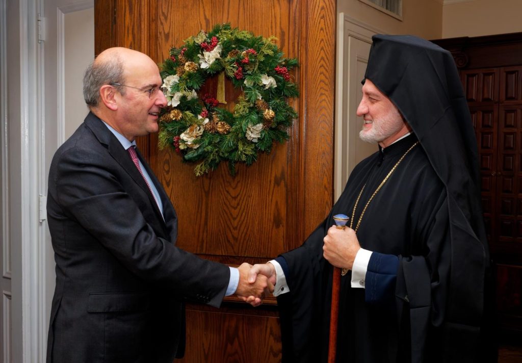 Ο Αντιπρόεδρος της Κυβέρνησης, Κωστής Χατζηδάκης, στον Αρχιεπίσκοπο Αμερικής