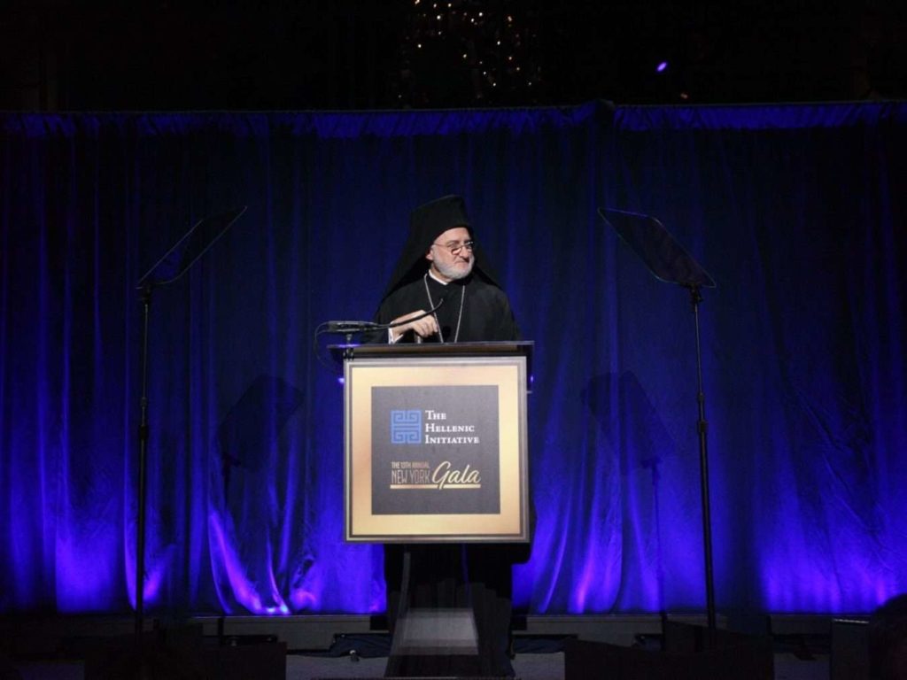 Abp. Elpidophoros offers opening prayer at The Hellenic Initiative’s annual gala