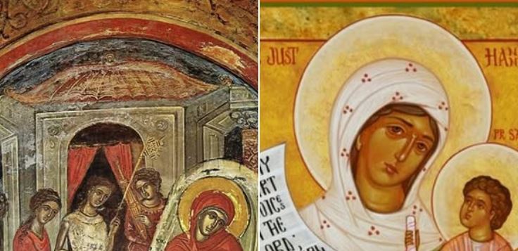 Ngjizja e Shën Anës, nëna e Hyjlindëses Mari. Profetesha Ana, nëna e profetit Samuel